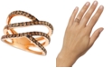 Le Vian Ombr&eacute; Chocolate Diamond Multi-Row Statement Ring (1 ct. t.w.) in 14k Rose Gold